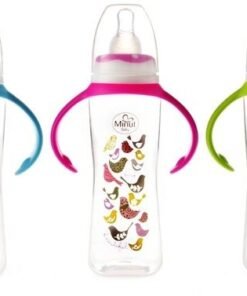 Biberon cu manere si tetina din silicon pentru 6+ Baby