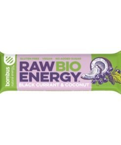 Baton energizant bio cu coacaze negre si nuca de cocos Raw Energy