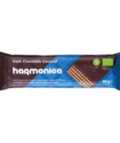 Napolitana cu nuca de cocos invelita in ciocolata neagra Bio