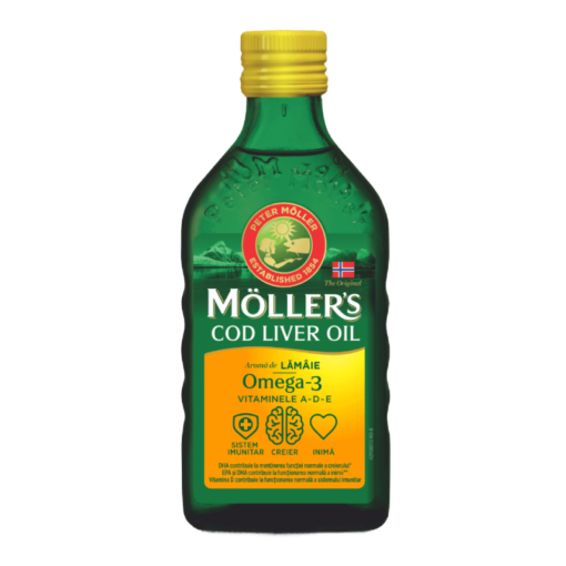 Cod liver oil Omega 3 cu aroma de lamaie