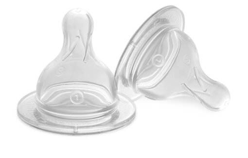 Set tetine silicon pentru biberon cu gura larga marime V +3 luni
