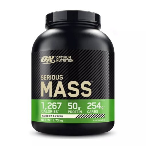 Gainer proteine Serious Mass cu aroma de biscuiti si crema